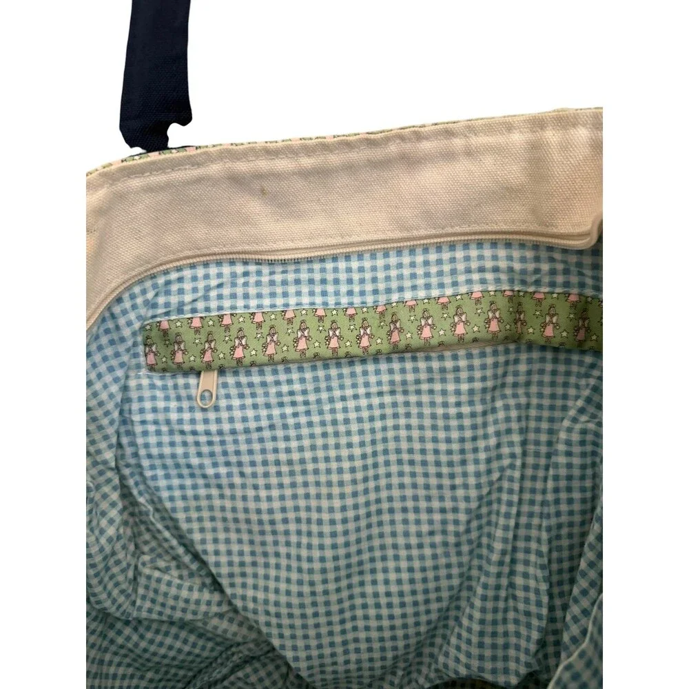 Vineyard Vines Tote Bag Custom Collection Gingham Angel Print Canvas
